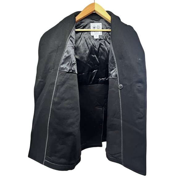 Defense Logistics Military Double Breasted Black Wool Heavy Peacoat 44XL Pockets - Picture 4 of 9